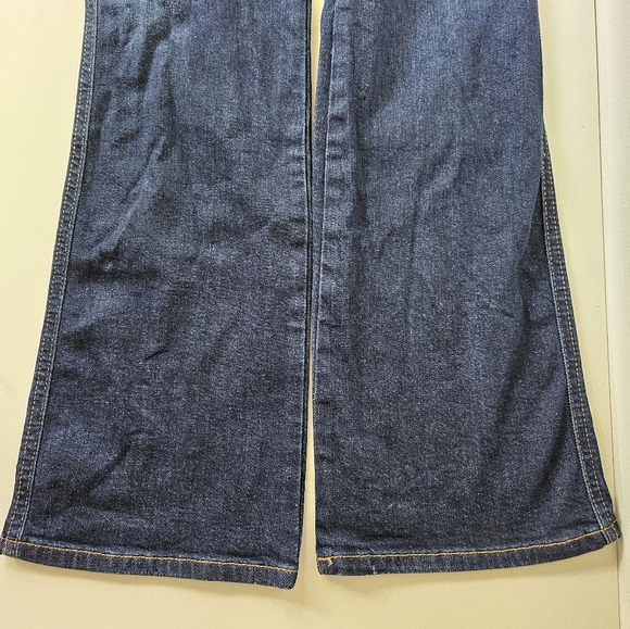 ZARA Bootcut Jeans Dark Wash Blue Denim High Waist Stretch Western - Picture 6 of 10